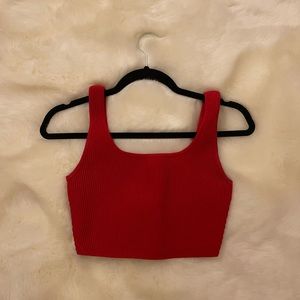 Aritzia Red Crop Top